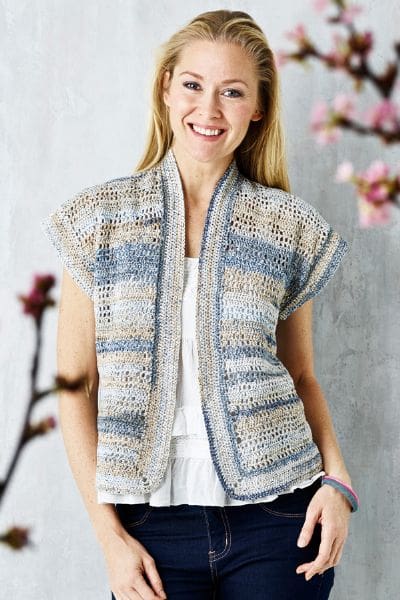 891306 Hæklet vest i Maja