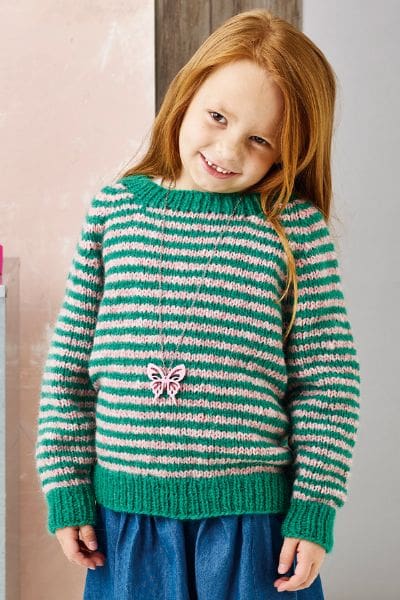 Strikkeopskrift på raglansweater til børn