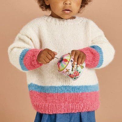 Strikkeopskrift til sweater med striber