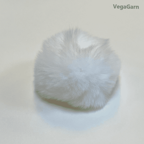 Pompon Kanin 6 mm Hvid