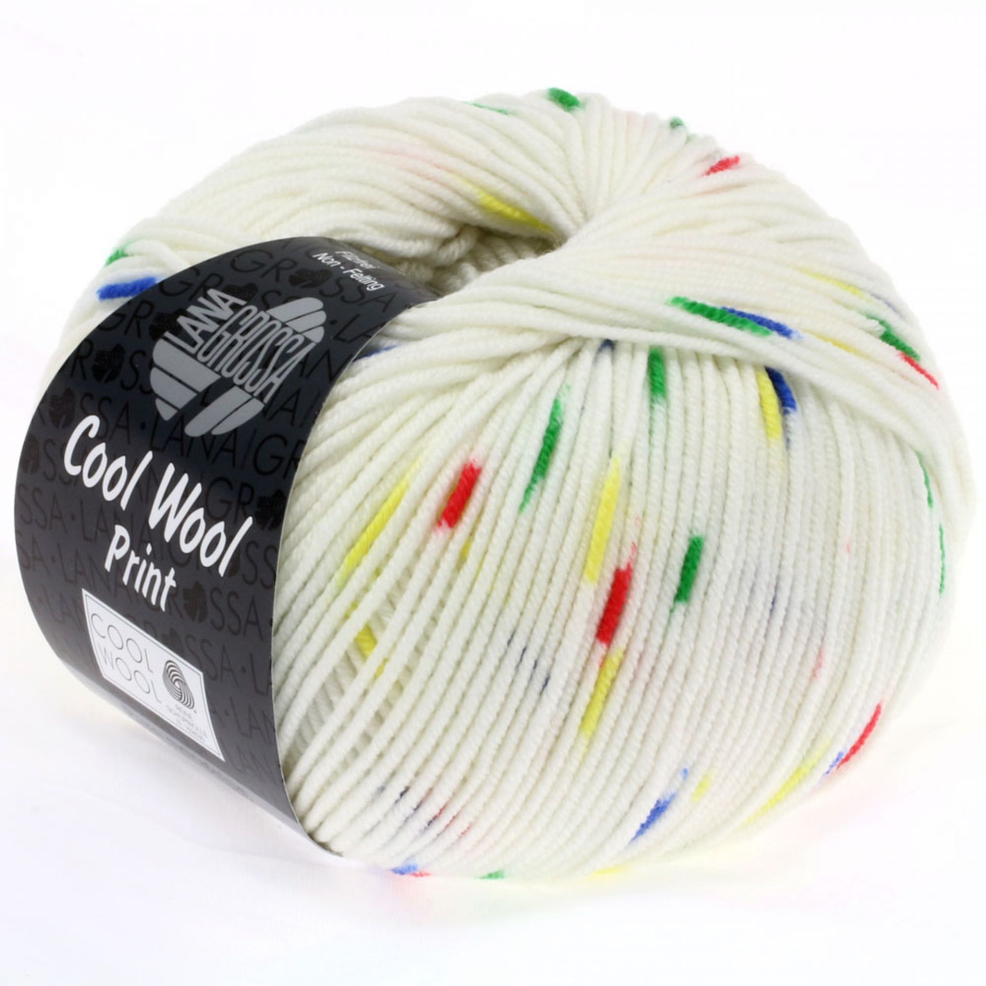 Garn Lana Grossa Cool Wool Print 801 Hvid