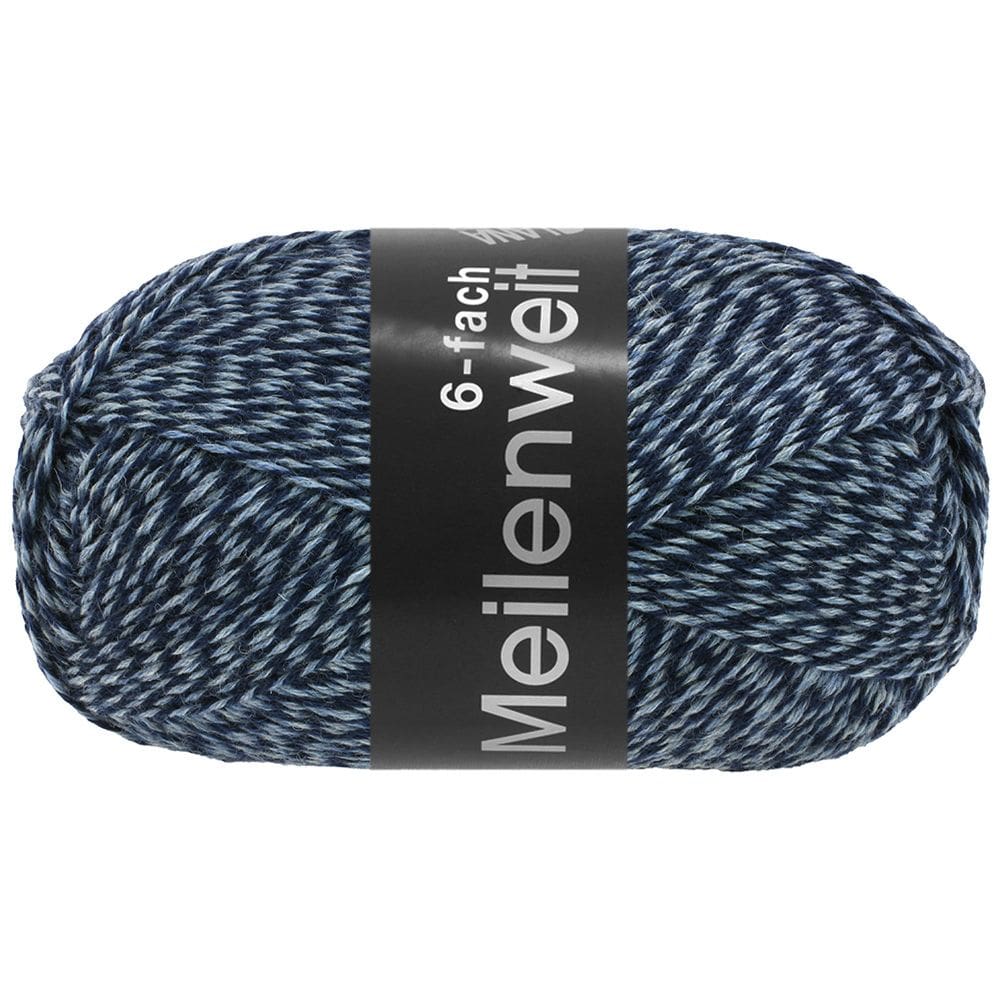 Strømpegarn Meilenweit 6-trådet 8503 Mouliné Jeans