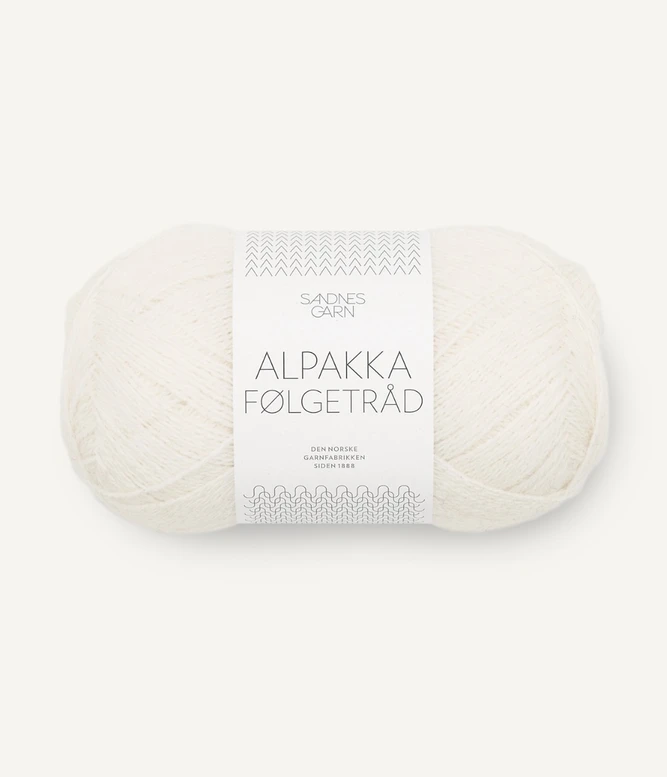 Alpakka Følgetråd 1002 Hvid
