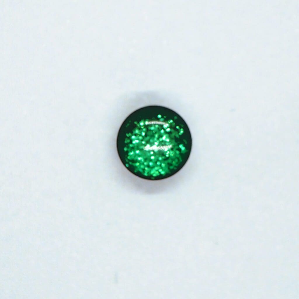 Glimmerknap med øje 11 mm Grøn