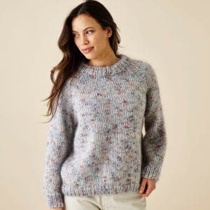 Strikkeopskrift til en basis raglansweater på tykke pinde