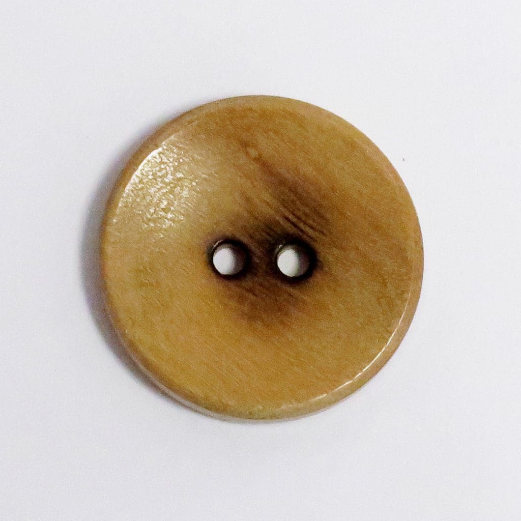 Knap med 2 huller i oliventræ 25 mm