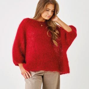 Strikkeopskrift til en oversize bluse med raglan